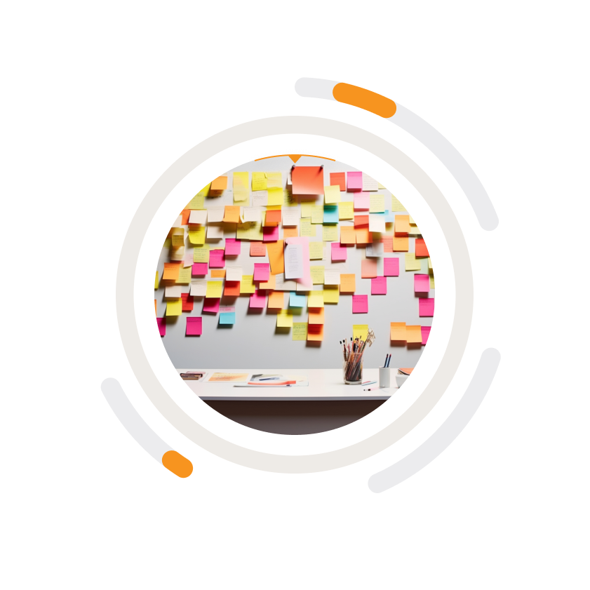 Sticky notes in a Circle