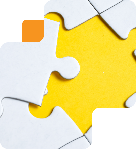 Puzzle Pieces with Yellow and Orange