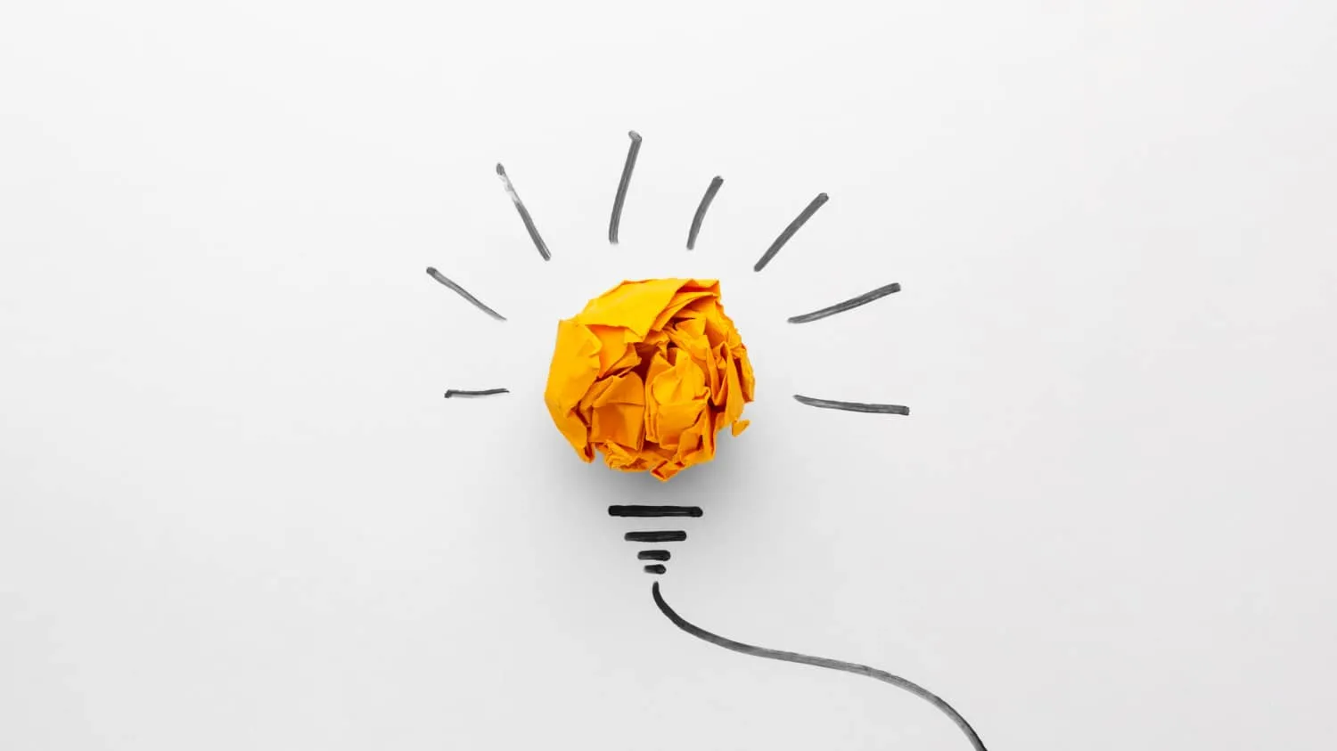 Paper Lightbulb with Orange Top