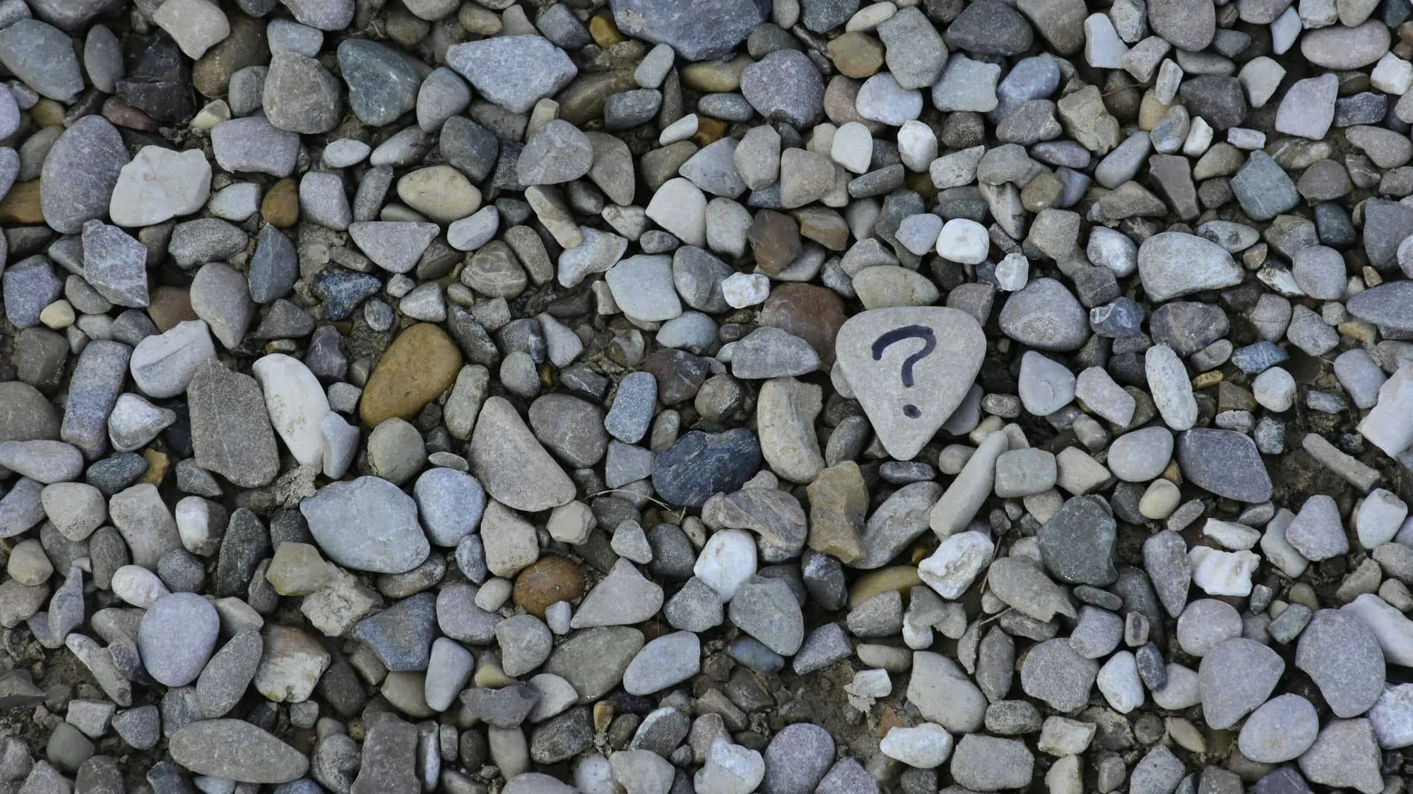Rocks with a Question mark. 