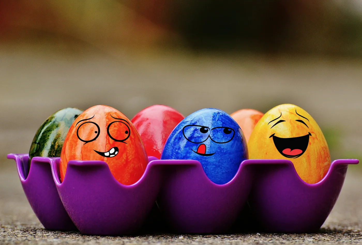 Different Color eggs with some laughing