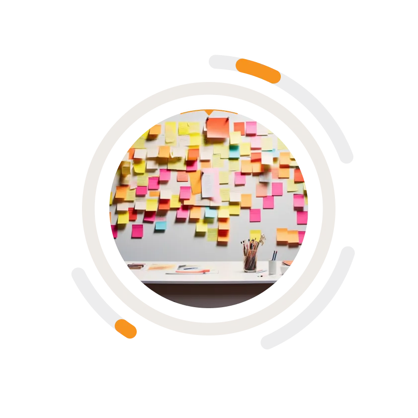 Sticky notes in a Circle